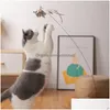 Giocattoli per gatti Giocattolo interattivo fatto a mano per gatti Simulazione divertente Piuma di uccello con campana Gatti Bastone per gattino che gioca Teaser Bacchetta Articoli per animali Dro Dhdhb