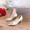 Scarpe eleganti Autunno Donna Tacchi alti Punta a punta Tacco alto 5 cm e 7 cm Scarpe da sposa Fibbia quadrata Scarpe da banchetto da viaggio Tacchi alti 231116