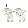 Pyjama-Design, Halloween-Pyjama-Set für Jungen und Mädchen, Kürbismuster, Langarm-Hosen, 2 Sets Bruder- und Schwester-Pyjama-Set 231117