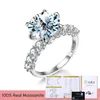 Anelli di nozze GRA Elegante reale 5CT Grande diamante 6 Prong Fidanzamento per le donne Argento sterling 925 Gioielleria raffinata di lusso 231117