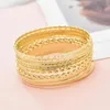 Bangle 12pcs/set Bohemian Big Circle Metal Dubai Bangles Gold Silver Plated for Women Bridal Wedding Party Jewelry Gift