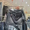 Юбки, модная сексуальная джинсовая мини-юбка, женская трапециевидная юбка для девочек, сумка хакама, бедра Y2K, готический розовый 230417