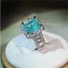 Винтажное циркон кольцо кольцо серебряного цвета обручальные обручальные кольца для женщин для женщин обещают вечеринка ювелирные украшения