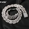 UWIN 17MM Pesante Miami Baguette Collane con zirconi per uomo Catena a maglia cubana ghiacciata AAA CZ Prong Impostazione Collane Gioielli Hip Hop 2203P