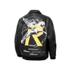 24ss kış ceketleri vintage mektup baskılı yaka deri ceket erkek kadınlar kıyafet siyah motosiklet beyzbol forması ceket