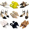 Sandalen mit Buchstaben, Marke, High Heels, Sommer, Damen-Designer-Schuhe, Luxus-Mesh-Party-Schuhe, spitze Zehen, Kleid-Schuhe, glänzende Diamant-Riemen, Schnalle, Mode, Outdoor-Hochzeit