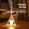 Autre maison jardin USB bois grain volcan pyramide humidificateur d'air télécommande aromathérapie huile essentielle diffuseur avec lampe chaude Aroma Difusor 231116