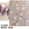 Leaves Sliders for Nails Gold White Bronzing Flowers Gradient Adhesive Sticker Nail Design Art Decorations Nail Art Accessories Nail ArtStickers Decals Nail Art