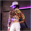 Abbigliamento hip hop danza hip hop abbigliamento adts iti cappotto donna jazz top performance abiti da ballo moderno dt7stage drop drop drop aplare dh3sw