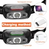Headlamps Mini charging power sensor headlight USB flashlight LED camping search light 231117