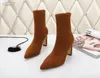 مصممة فاخرة جديدة للسيدات في الكاحل HLAF High Heel Booties Women's High Boots مريح أحذية مثير الحجم 35-40