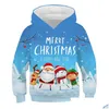 Hoodies sweatshirts bebek erkek kızlar Noel kıyafetleri kış sonbahar plover çocuklar Noel claus sweatshirt çocuk giyim damla dağıtım dhkvj