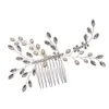 ヘッドピース花嫁の髪の側面のコームクリップティアラストロングホールドuシェイプアクセサリーバンケットウェディングガウンのための真珠付きアクセサリー