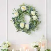 Flores decorativas Eucalipto artificial Garland 1,6m/5,2 pés de seda falsa videira de flor de seda de seda videira