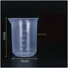 Ferramentas de medição Copo de medição graduado de plástico transparente para copo de cozimento Medida líquida Jugcup Recipiente 25/50Ml/100Ml /150/250/500Ml/1 Dhaoe