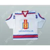 Anpassad White 23 Mongoliet National Team Hockey Jersey New Top Stitched S-M-L-XL-XXL-3XL-4XL-5XL-6XL