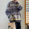 Herren Pullover Winter Pullover Herren Warme Mode Retro Lässig Oansatz Strickpullover Herren Streetwear Stricken Herren Sweter Kleidung M-2XL