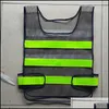 Reflecterende veiligheidsvoorziening Vest met hoge zichtbaarheid Kleding Holle rastervesten Waarschuwing Werken Bouw Drop Delivery Kantoor School Bu Dheoc