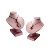 Jewelry Boxes Mini Pink Velvet Rack Necklace Pendant Display Stand Standing Mannequin Neck Model Portrait 12cm 231117