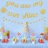 Party-Dekoration You Are My Sunshine Baby Shower Decor Gold Glitter Banner mit lächelnder Sonne Circle Dot Girlande Supplies