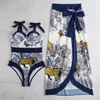 Moda Donna Undaria Designer Sexy Bur Cinturino trasparente Stampa stelle Costumi da bagno Designer Set da spiaggia Bikini da donna estivo