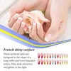 Falska naglar 1/2/3 längd Kista Fake Nail Glossy Fashionable Classic Scratch Resistant Press-On Fingernags Manicure Stickers Women Girls Girls