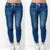 Женские джинсы повседневные брюки бегунов эластичные сексуальные джинсы скинни для женщин для женщин леггинсы с высокой талией женские джинсовые брюки 230417