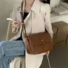 Bolsos de hombro Mensajero vintage para mujer Maletín de cuero de pu Bolso bandolera para mujer Bolsos femeninos simples de moda Monederos de manocatlin_fashion_bags