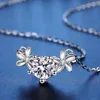 Pendant Necklaces Trendy 1ct D Color VVS1 Moissanite Daisy Flower Necklace For Women Plated White Gold Pass Diamond Test Birthday GiftPendan