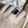 Cluster Ringe WPB Premium Damen Nachahmung Big Sapphire Ring Damen Luxus Schmuck Brillant Zirkon Design Geschenk Party Für Schöne Mädchen