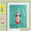 Tende per tende Tenda Colorf Kawaii Llama Pittura Tende da cucina corte Colori viventi Cartoon per la camera dei bambini Home Drop Deliver Dh83R