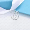 Anello di design a doppia forma di T con molla in argento sterling 925 con diamante e freccia, classico gioiello da donna di lusso con borsa originale