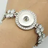 Pulseras con dijes, pulsera a presión con diamantes de imitación encantadores a la moda, brazalete de 22cm con botones de 18MM, joyería al por mayor SG0167