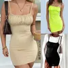 Lässige Kleider Damen Spaghetti Etuikleid Dame Mädchen Sexy Riemchen Figurbetontes Sommerkleid Damen Sommerurlaub Strand Mini Outfits Sling