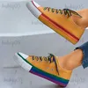 Dress Shoes Vulcanized Sports Shoes Women's Canvas Sports Shoes Summer Candy Color Fashion Rainbow Women's Thick Soled Women's Flat Shoes T231117