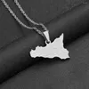 Pendant Necklaces Italy Sicily Map & Cities Name For Women Men Couple Silver Color/Gold Color Italian Sicilia Jewelry Gift