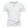 T-shirts pour hommes T-shirt pour hommes Slim Fit col en V à manches courtes décontracté Polyester haut en coton été mode basique grande taille