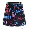 Designer Short Fashion Casual Clothing Beach shorts Rhude 23ss Summer New American High Street Fashion Br Personalized Print Men's Loose Relaxed Sports Shorts