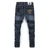 Herenjeans designer zomer nieuwe gepersonaliseerde mode lichte luxe jean heren elastische slim fit Europese legging A6RU C1WT