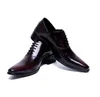 Design Oxford chaussures pour hommes en cuir véritable robe formelle de mariage à lacets italie bout pointu chaussures de bureau