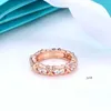2023 Ny stil Tiffanyliis Band ringer samma färgseparation X-formad ring T Fashion Cross Diamond Ring Light Luxury Beautiful Par Ring