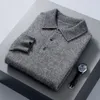 Herensweaters Pullover Herentrui Polohals 100% Nertsen Kasjmier Gebreide trui Informeel Ruim Grote maat Lange mouw 23 Winter Koreaanse versie 231117