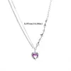 Pendant Necklaces Pink Purple Zircon Star Heart Necklace Y2K Irregular Love Crystal Heart Choker Egirl Collar Necklaces Women Jewelry Accessories Z0417