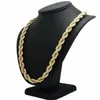 Collier chaîne en corde Hip Hop plaqué or 14 carats 10 mm 24 pouces279y