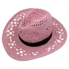 Chapeaux à large bord mode pare-soleil chapeau Western Cowgirl pliable Cowboy parasol paille pour hommes femmes jardinage en plein air