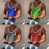 Tanktops voor heren 2022 Heren Fitness Sportscholen Tanktop Heren Fitness Mouwloos shirt Gestreept Ademend Sportvest Ondershirt Sportscholen Hardloopvest Heren T230417