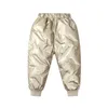 Trousers Autumn Winter Shiny Girls Pants Keep Warm Fashion Windproof Waterproof Boys Birthday Gift 2 3 4 5 6 Years Kids Clothes 231117