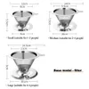 Filtri per caffè Riutilizzabili Doppio strato Portafiltro per caffè in acciaio inossidabile 304 Versare su caffè Dripper Mesh Coffee Tea Filter Basket Tools 230417