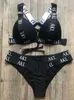 女性用水着水着女性用スーツプッシュアップビキニ2019 Mujer Lace Up Bikinis Women Swimsuit Letter Mini Thong Bikini Set T230417