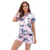 Wind huiskleding korte mouwen Shorts PYJAMAS damespak, tweedelige set